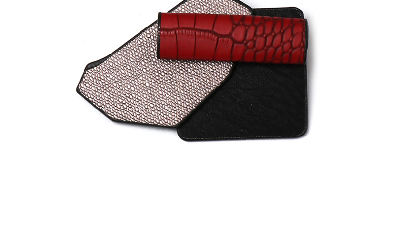 Fashion Black Pink Geometric Diamond-studded Resin Brooch,Korean Brooches