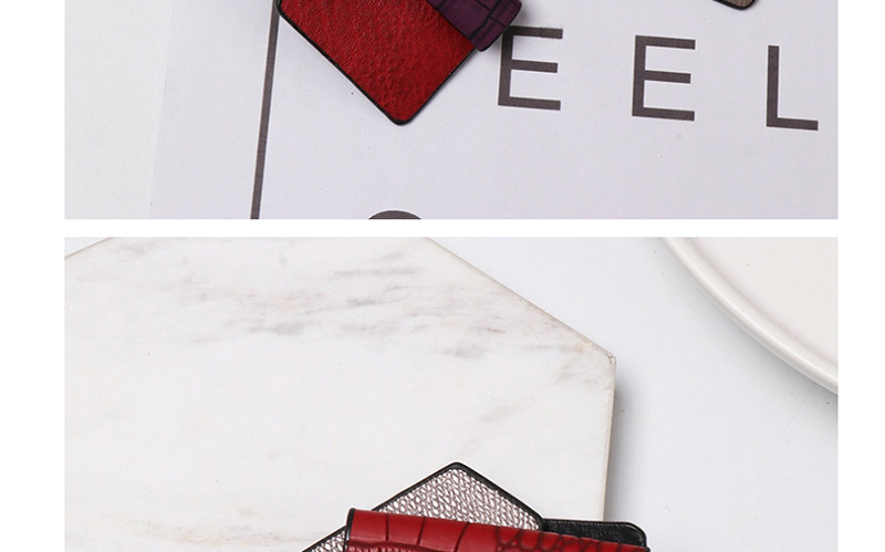 Fashion Red-brown Geometric Diamond-studded Resin Brooch,Korean Brooches