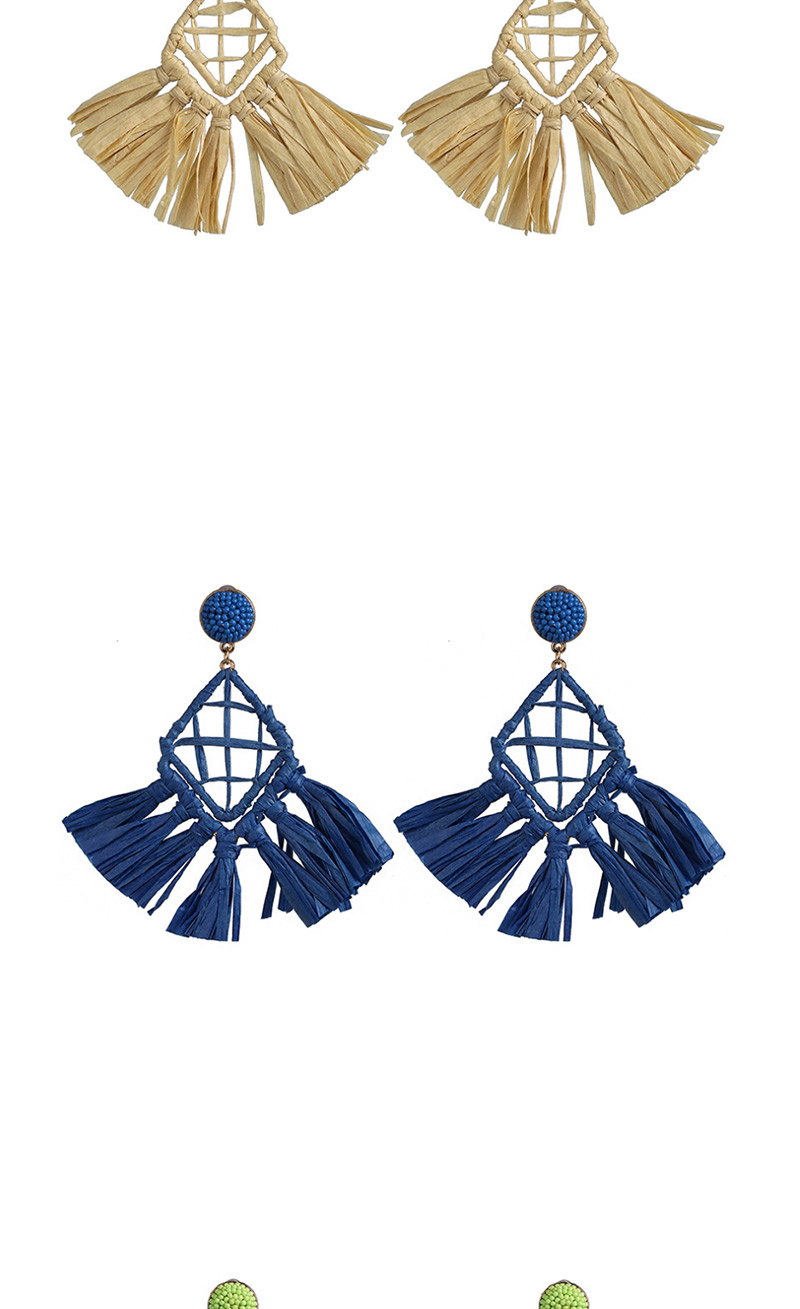 Fashion Light Blue Rattan Lafite Earrings,Drop Earrings