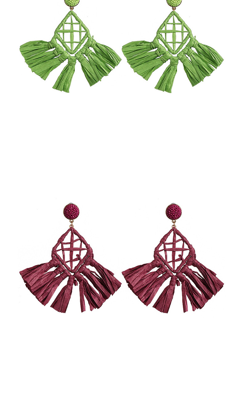 Fashion Green Rattan Lafite Earrings,Drop Earrings