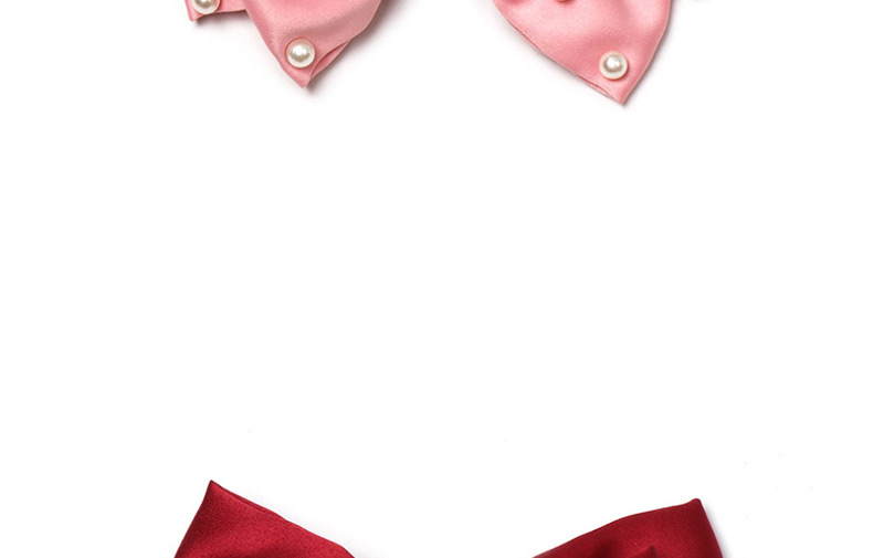 Fashion Pink Chiffon Printed Two-layer Bow Spring Clip,Hairpins