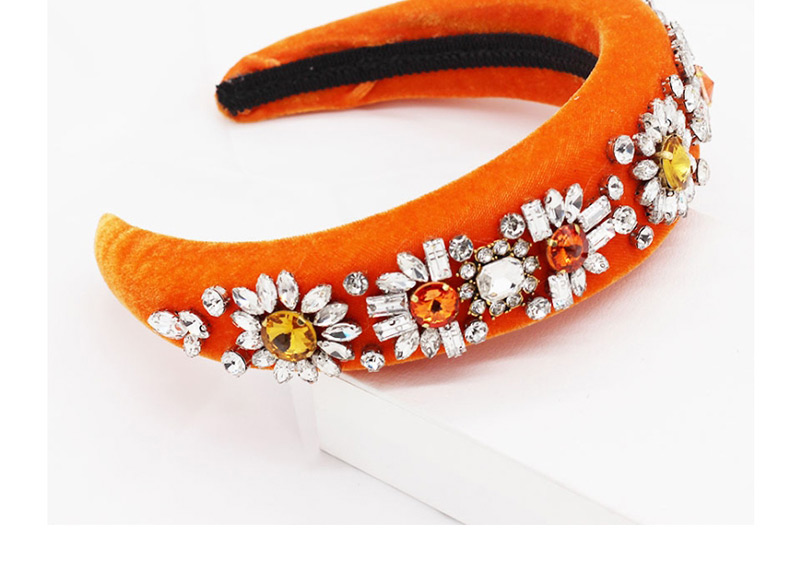 Fashion Orange Diamond Sun Flower Sponge Headband,Head Band