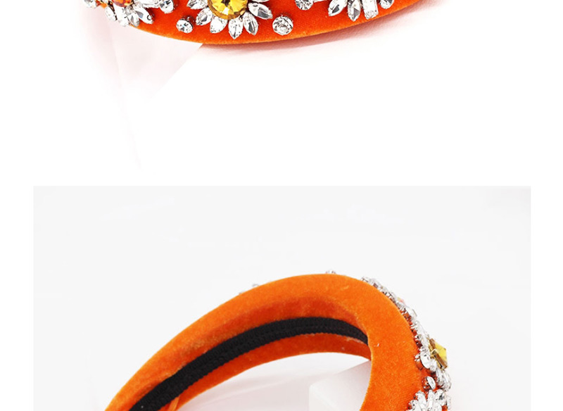 Fashion Orange Diamond Sun Flower Sponge Headband,Head Band
