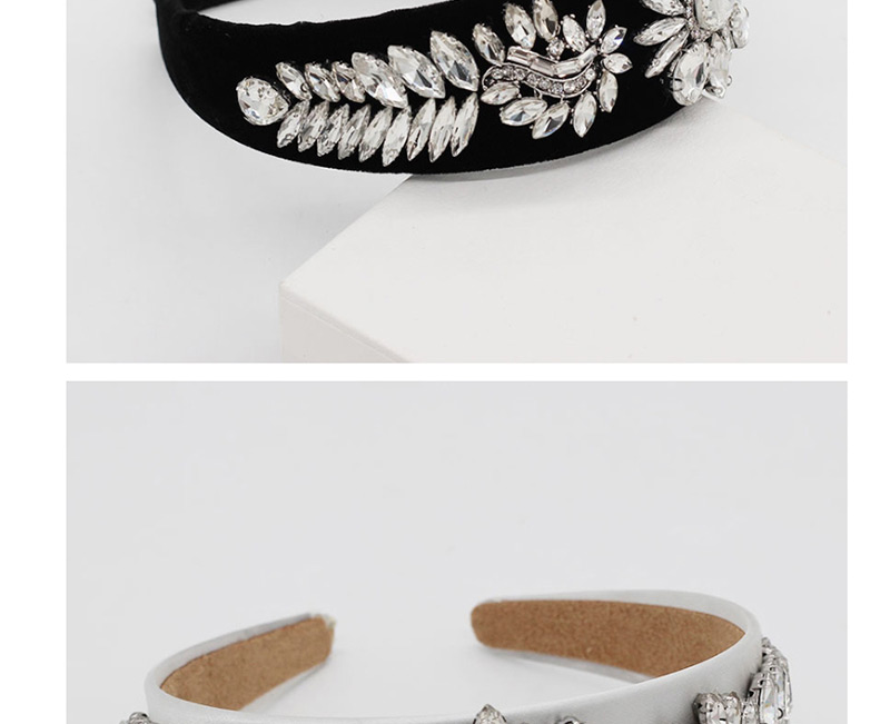 Fashion White Full Diamond Geometric Flower Headband,Head Band