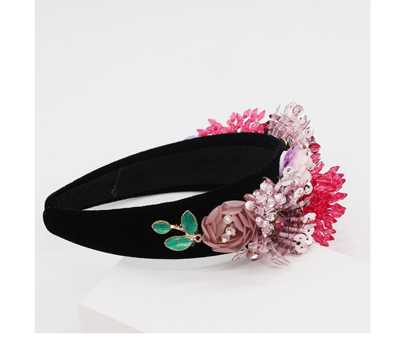 Fashion Red Crystal Fringed Geometric Flower Headband,Head Band