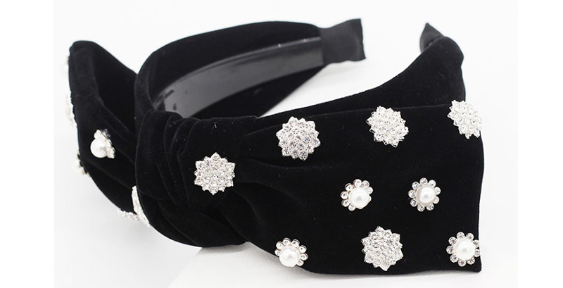 Fashion Black Full Diamond Snowflake Bow Headband,Head Band
