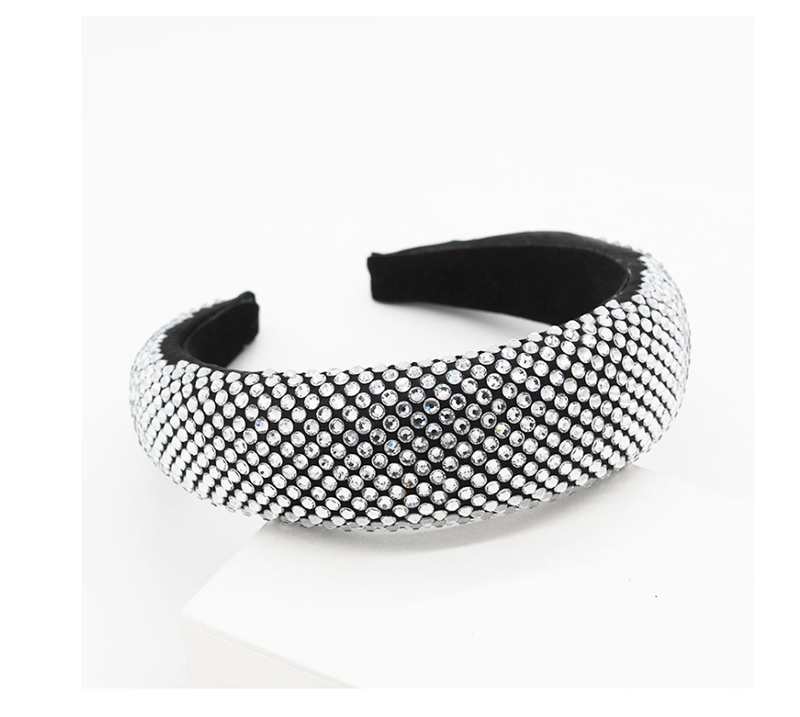 Fashion Silver Full Diamond Sponge Headband,Head Band