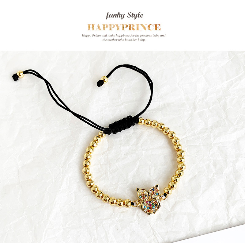 Fashion Gold Copper Inlay Zircon Owl Bracelet,Bracelets