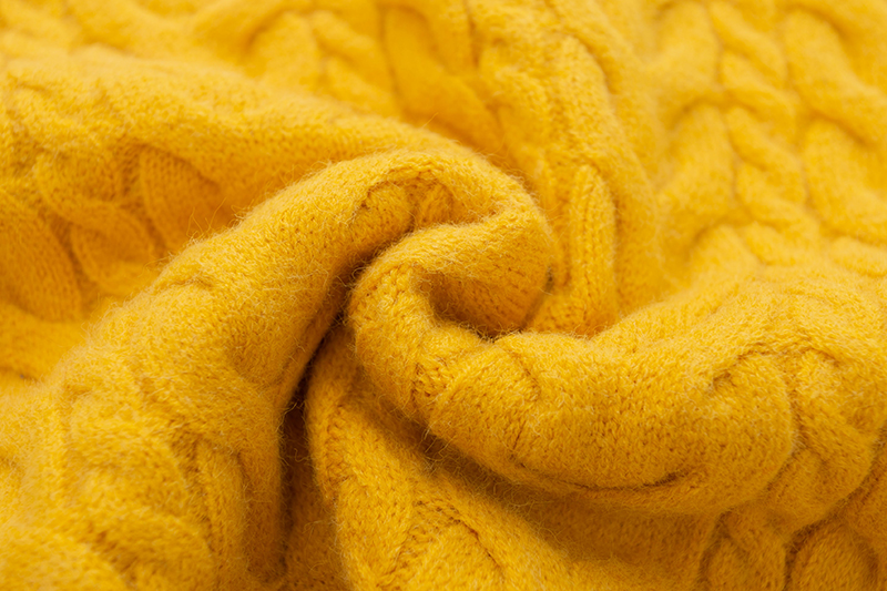 Fashion Yellow Twist Sweater,Sweater