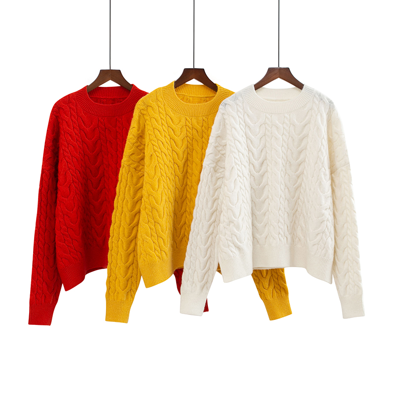 Fashion White Twist Sweater,Sweater