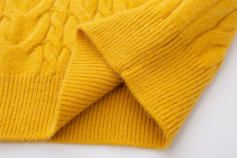 Fashion Yellow Twist Sweater,Sweater