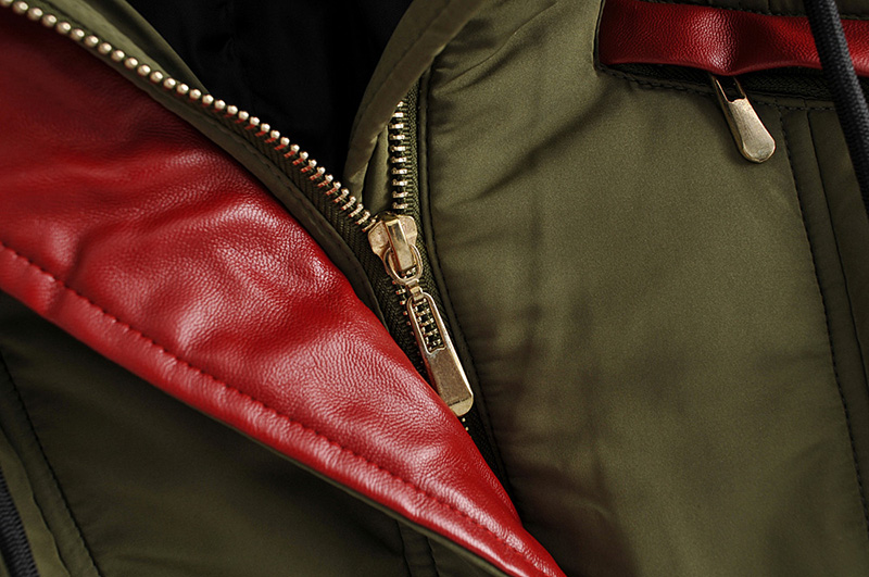 Fashion Red Fur Collar Cotton Coat,Coat-Jacket