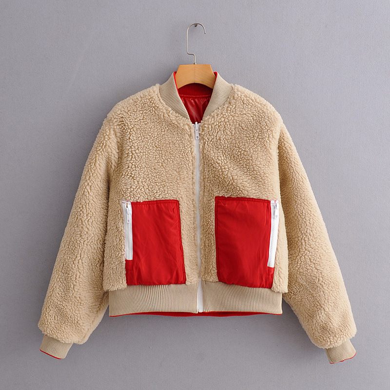 Fashion Cream Color Wear Warm Cotton On Both Sides,Coat-Jacket