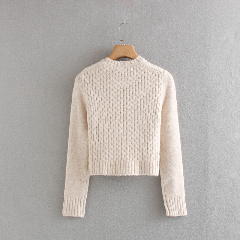 Fashion Creamy-white Solid Color Beaded Sweater Needle,Sweater