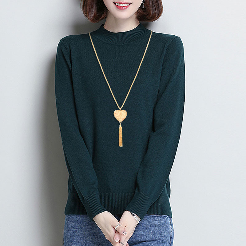 Fashion Gold Love Tassel Sweater Chain,Pendants