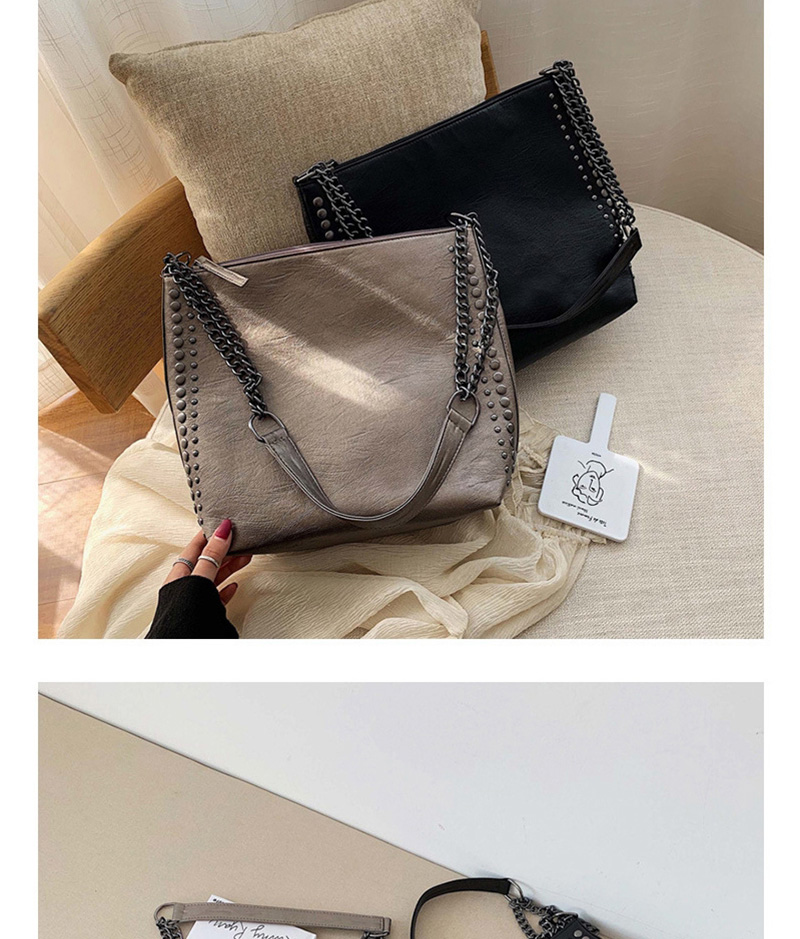 Fashion Black Rivet Chain Shoulder Messenger Bag,Messenger bags