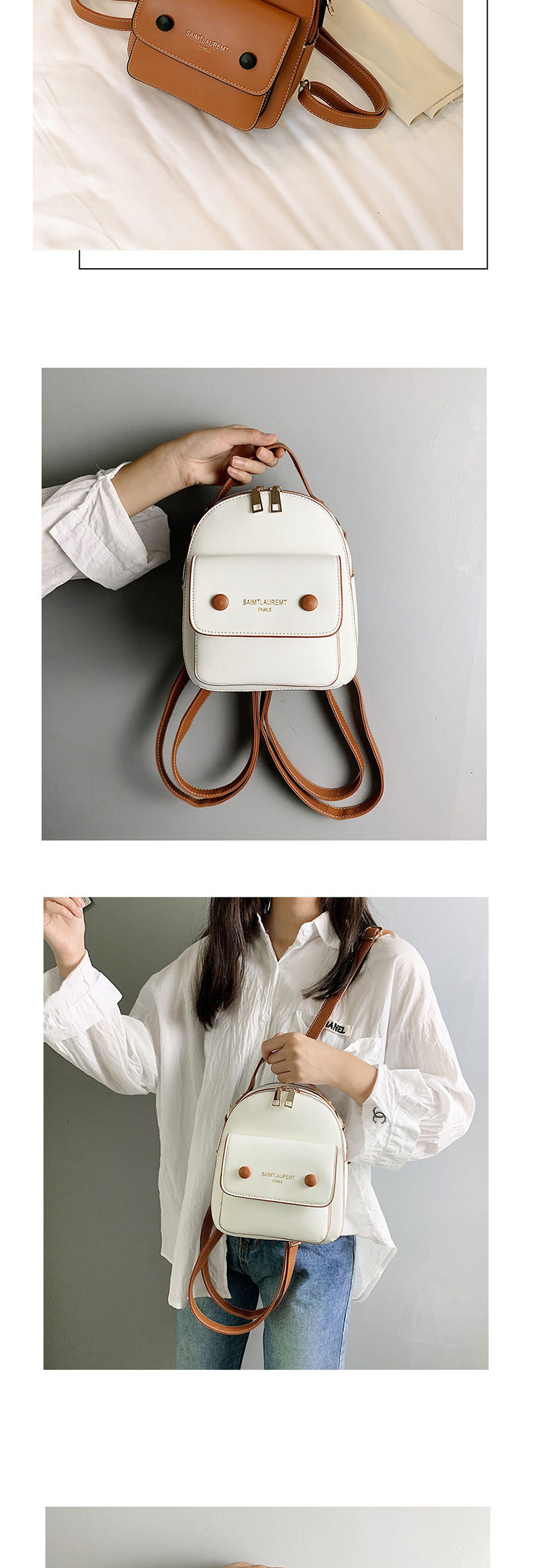 Fashion White Letter Backpack,Backpack
