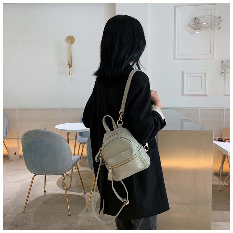 Fashion Black Pu Leather Stone Shoulder Bag,Backpack