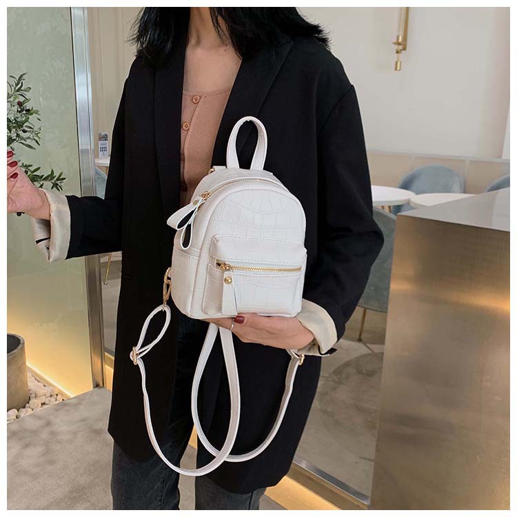 Fashion Matcha Pu Leather Stone Shoulder Bag,Backpack
