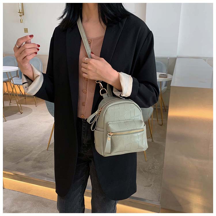 Fashion White Pu Leather Stone Shoulder Bag,Backpack