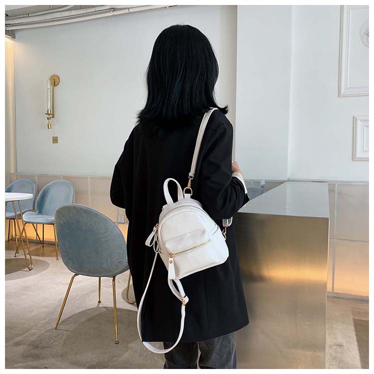 Fashion Black Pu Leather Stone Shoulder Bag,Backpack