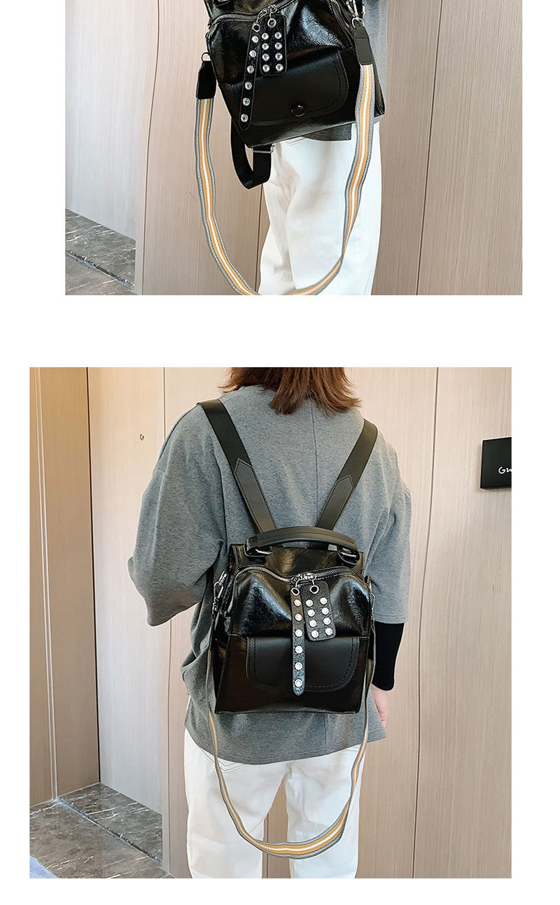 Fashion Yellow Rivet Oil Skinny Shoulder Shoulder Bag,Handbags