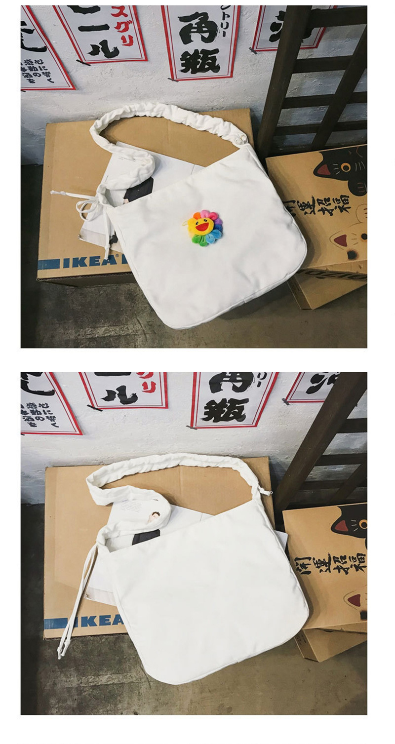 Fashion Black Sun Flower Canvas Portable Messenger Bag,Handbags