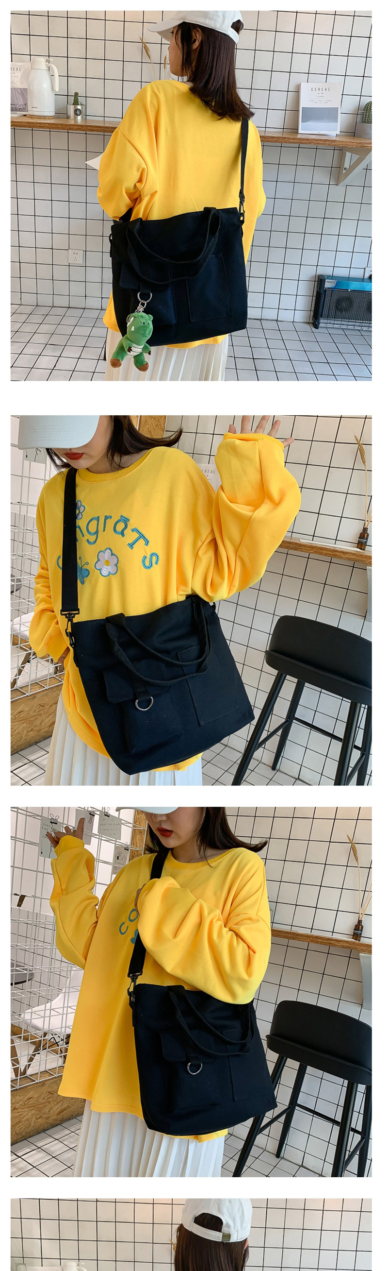 Fashion Yellow Canvas Stitching Webbing Crossbody Shoulder Bag,Handbags