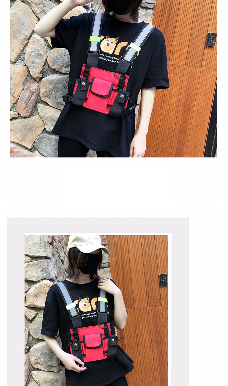 Fashion Black Multi-pocket Edging Shoulder Bag,Backpack