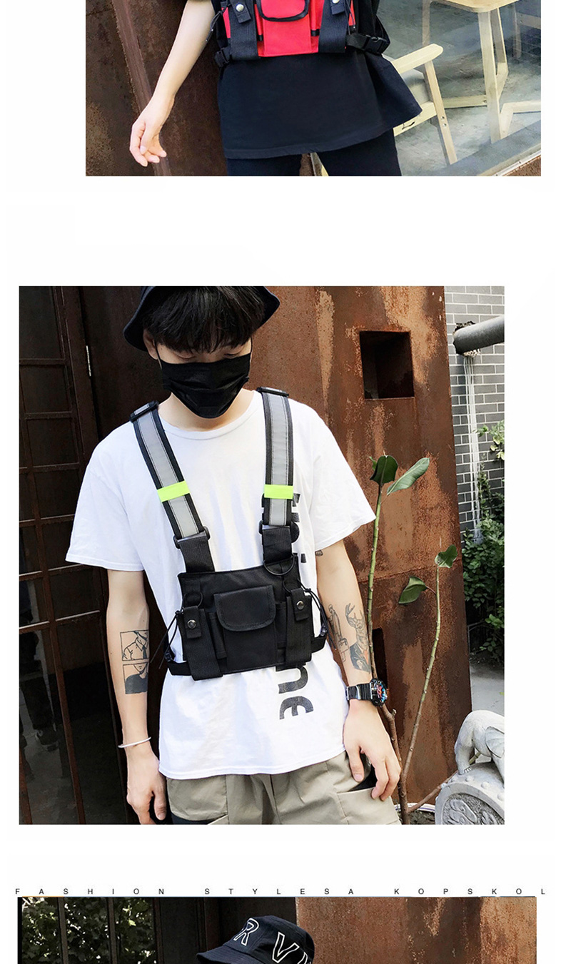 Fashion Black Multi-pocket Edging Shoulder Bag,Backpack