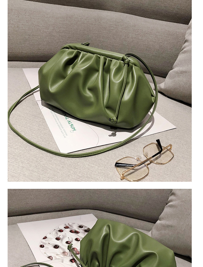 Fashion Mint Green Chain Pleated Crossbody Shoulder Bag,Shoulder bags