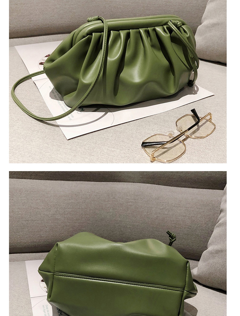 Fashion Mint Green Chain Pleated Crossbody Shoulder Bag,Shoulder bags
