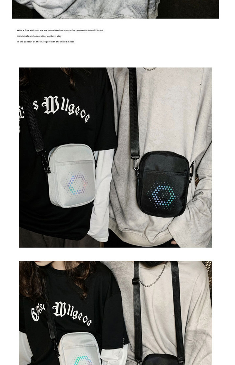 Fashion Gray Polka Dot Reflective Shoulder Crossbody Bag,Shoulder bags