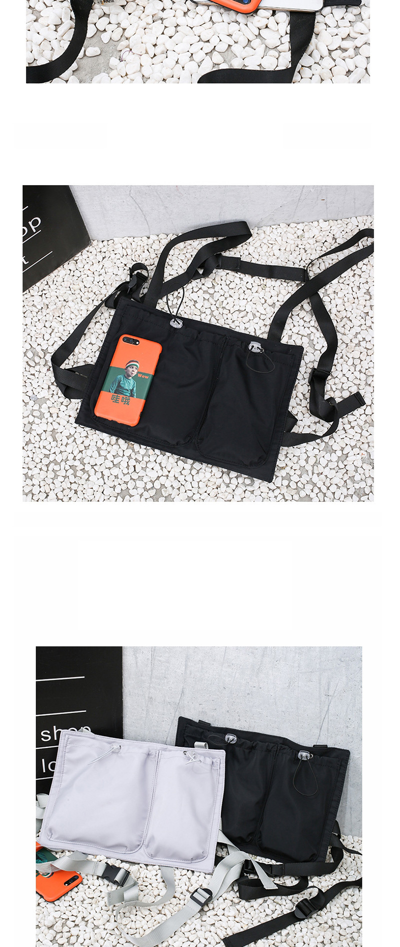 Fashion White Elastic Drawstring Backpack,Backpack