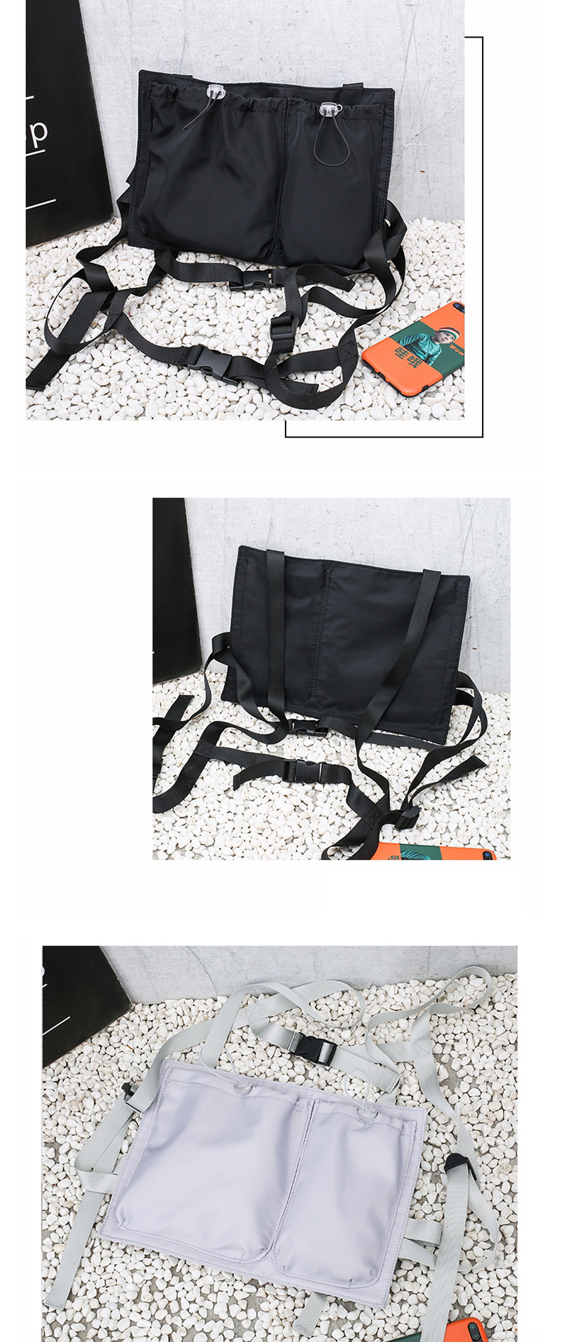 Fashion White Elastic Drawstring Backpack,Backpack