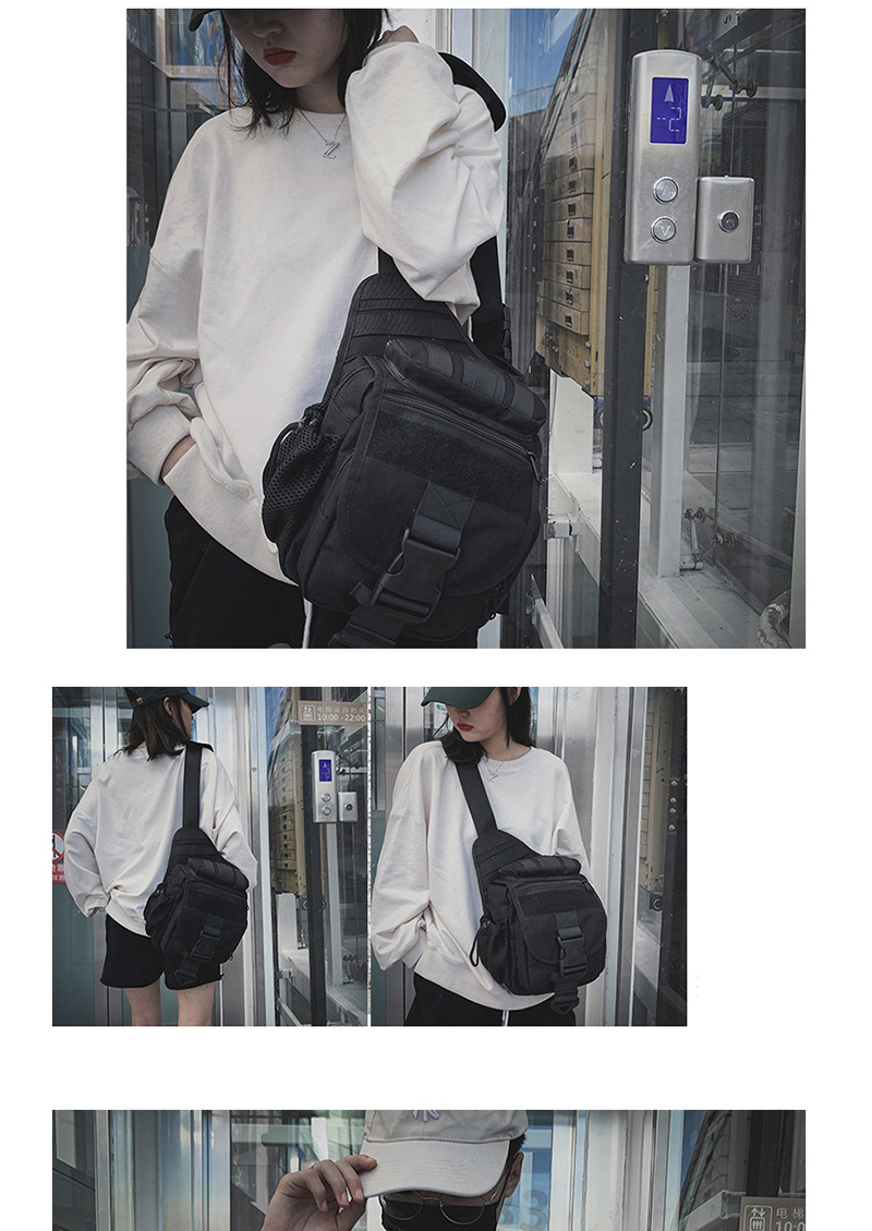Fashion Black Mesh Stitching Crossbody Chest Bag,Shoulder bags