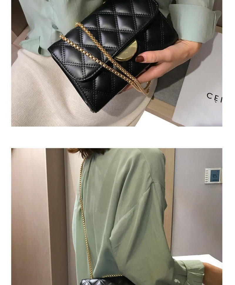 Fashion Black Chain Rhombic Crossbody Shoulder Bag,Shoulder bags