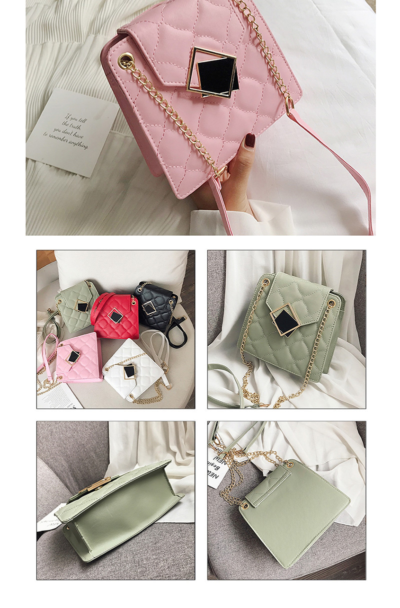 Fashion Pink Embroidered Line Ribbed Shoulder Messenger Bag,Shoulder bags