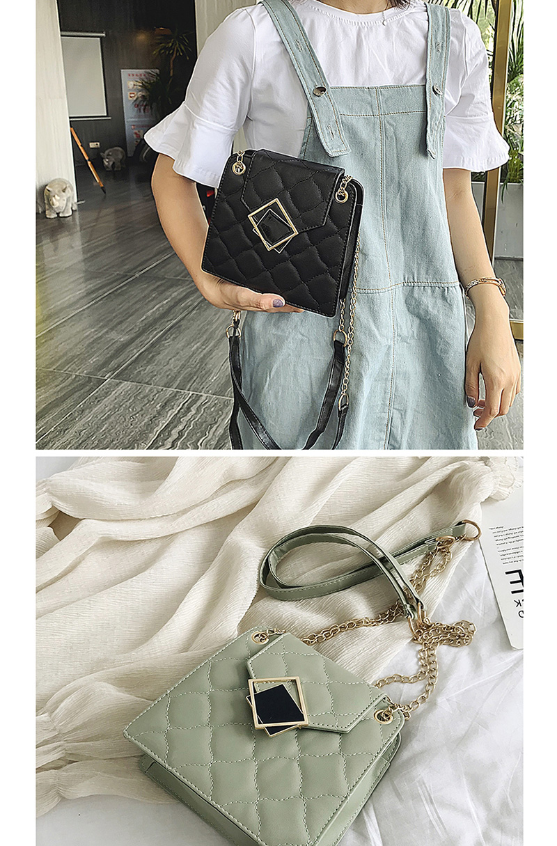 Fashion Black Embroidered Line Ribbed Shoulder Messenger Bag,Shoulder bags