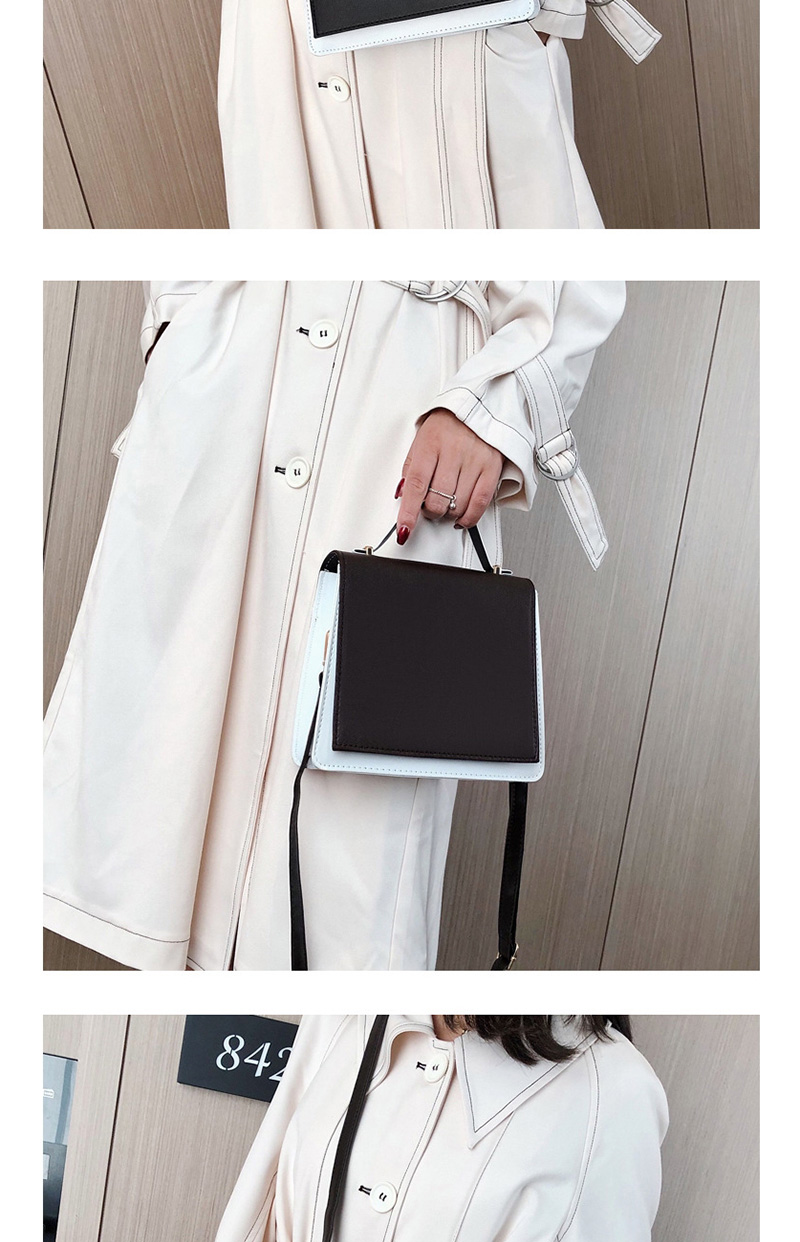 Fashion Black Contrast Pu One-shoulder Crossbody Handbag,Shoulder bags