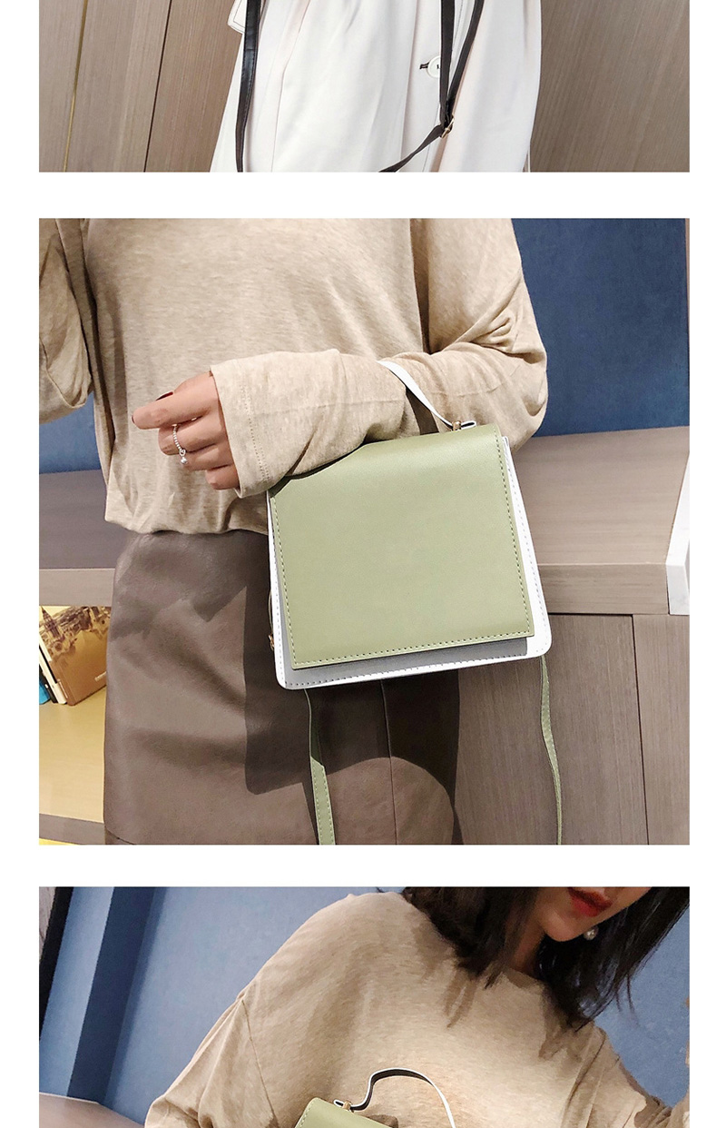 Fashion Green Contrast Pu One-shoulder Crossbody Handbag,Shoulder bags