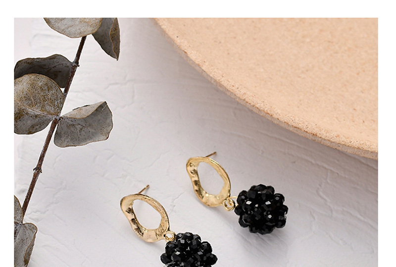 Fashion Champagne Crystal Woven Ball Earrings,Drop Earrings