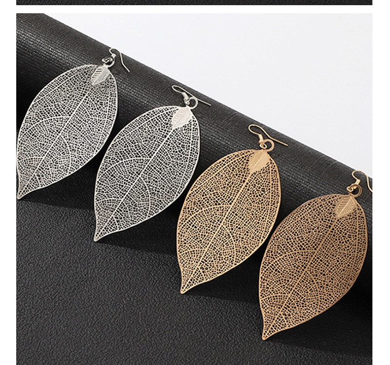 Fashion Gold Alloy Leaf Earrings,Drop Earrings