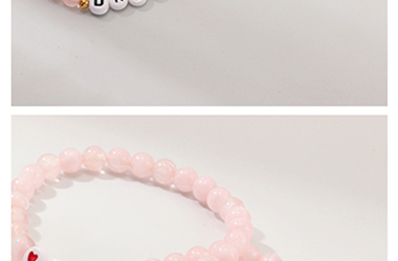 Fashion Pink Beaded English Alphabet Bracelet,Fashion Bracelets