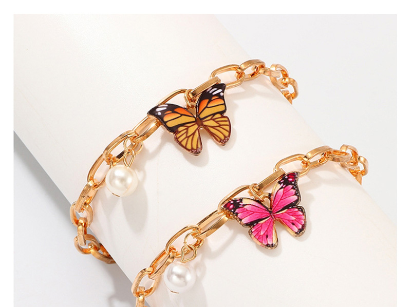 Fashion Orange Butterfly Pearl Bracelet,Fashion Bracelets