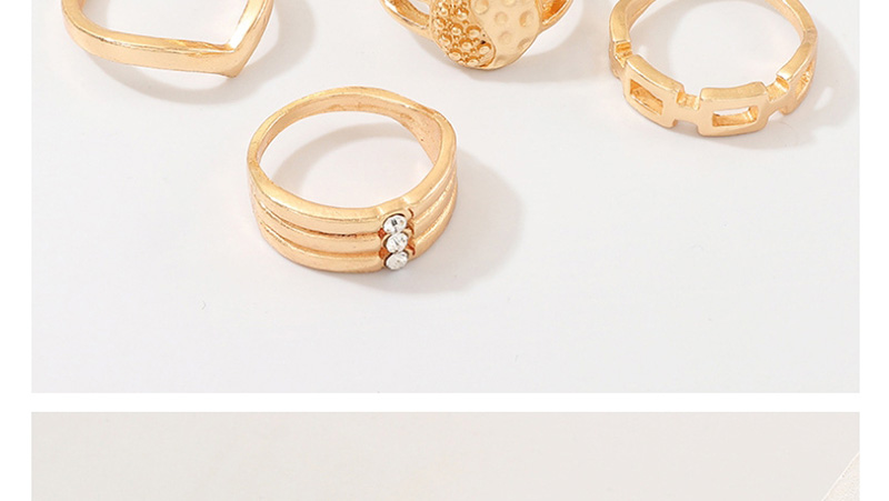 Fashion Gold Metal Round Letter Ring Set Of 6,Fashion Rings