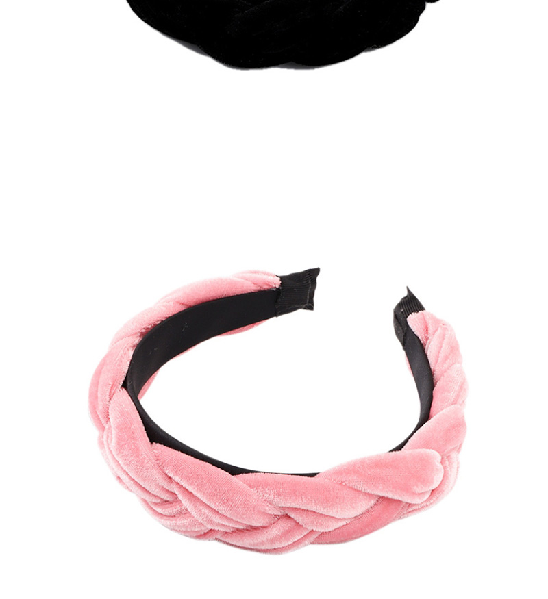 Fashion Pink Gold Velvet Cross Wide-brimmed Twisted Headband,Head Band