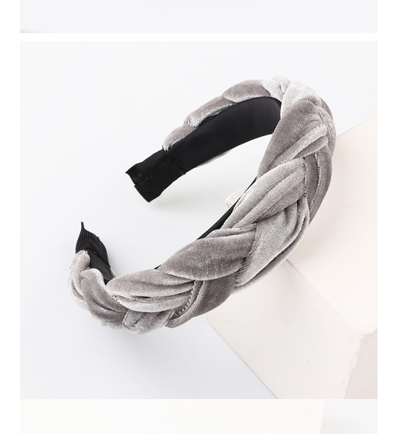Fashion Gray Gold Velvet Cross Wide-brimmed Twisted Headband,Head Band