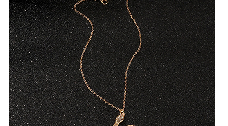 Fashion Silver Snake-shaped Diamond Alloy Necklace,Pendants