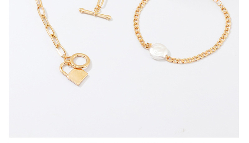 Fashion Gold Metal Lock Natural Pearl Bracelet,Fashion Bracelets